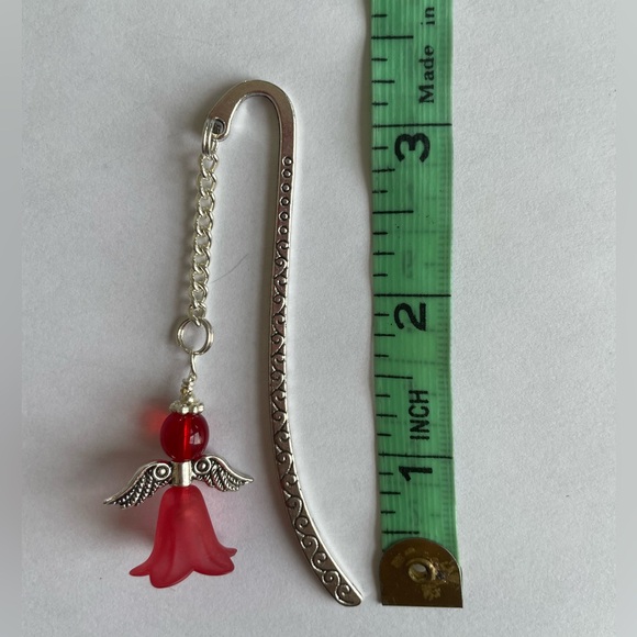 Handmade Red Angel Fairy Bookmark with Silver Tone Hook - ideal Gift - Picture 5 of 7